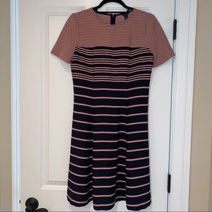 Short sleeve striped professional dress